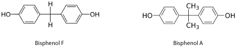 Molecular representation of Bisphenol F and Bisphenol A